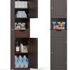 67" H Tall Bathroom Storage ,  Linen Tower Freestanding Adjustable Shelves for Home, Kitchen, Versatile, Anti-Tipping, Dark Brown