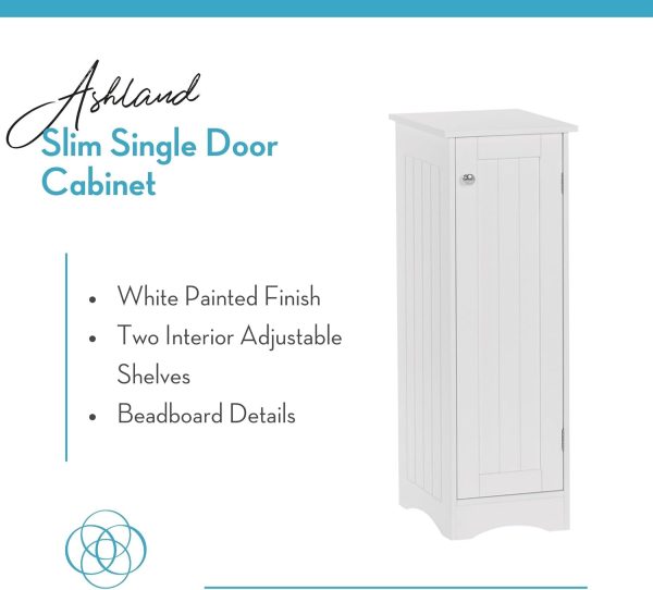 Slim Linen  - White -  Storage  for Bathroom Slim Storage with 2 Adjustable Shelves - Storage  for Small Spaces - Image 5