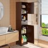 67" H Tall Bathroom Storage ,  Linen Tower Freestanding Adjustable Shelves for Home, Kitchen, Versatile, Anti-Tipping, Dark Brown - Image 6