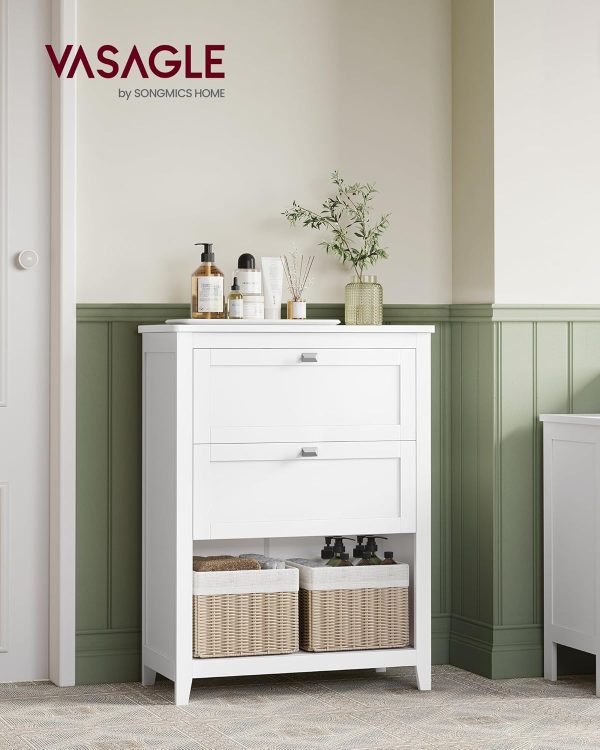 Bathroom , Storage  and Bathroom Organizers, 2 Drawers with 1 Set of Adjustable Divider, 2 Baskets, Sideboard, 11.8 x 23.6 x 31.5 Inches, Cloud White UBBC545W02 - Image 2