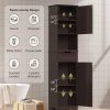 67" H Tall Bathroom Storage ,  Linen Tower Freestanding Adjustable Shelves for Home, Kitchen, Versatile, Anti-Tipping, Dark Brown - Image 5