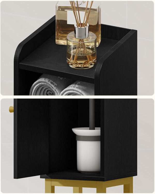 Bathroom Storage , Corner Floor  with Drawers and Doors,  Toilet Paper , Bathroom Organizer with Adjustable Shelf, for Small Spaces, Black, BC19804G - Image 9