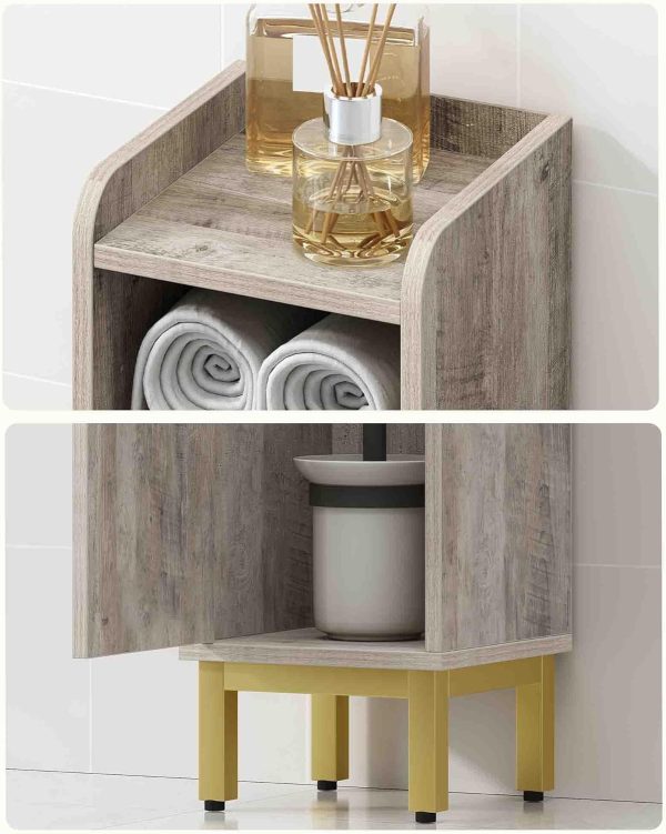 Bathroom Storage , Corner Floor  with Drawers and Doors,  Toilet Paper , Bathroom Organizer with Adjustable Shelf, for Small Spaces, Greige BC19805G - Image 8