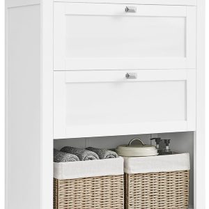 Bathroom , Storage  and Bathroom Organizers, 2 Drawers with 1 Set of Adjustable Divider, 2 Baskets, Sideboard, 11.8 x 23.6 x 31.5 Inches, Cloud White UBBC545W02