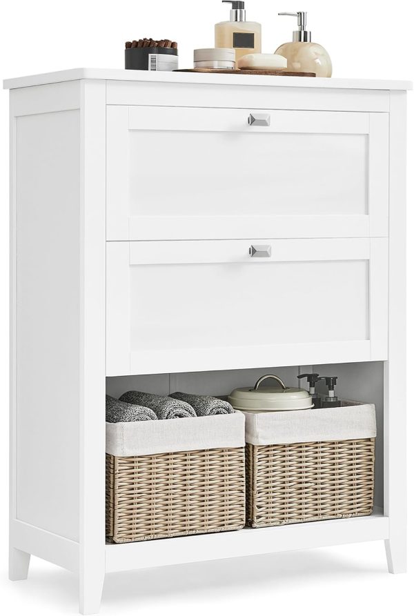 Bathroom , Storage  and Bathroom Organizers, 2 Drawers with 1 Set of Adjustable Divider, 2 Baskets, Sideboard, 11.8 x 23.6 x 31.5 Inches, Cloud White UBBC545W02