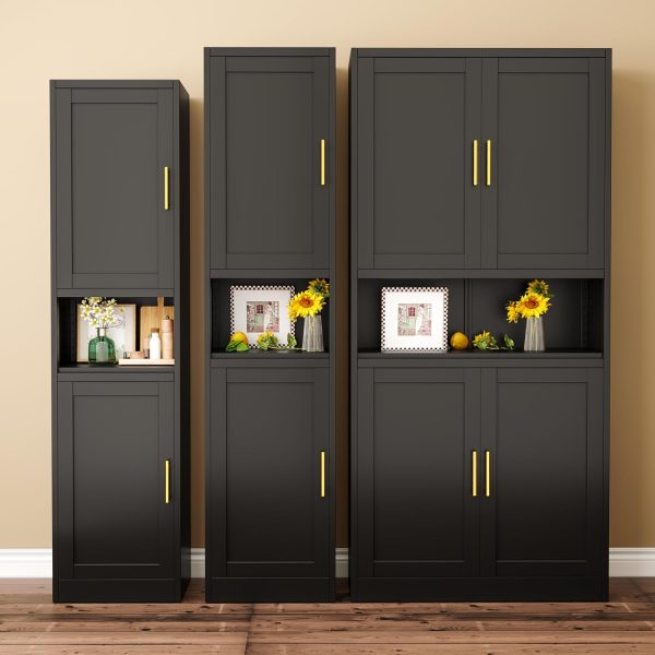 Tall Bathroom Storage , 71" H Slim Corner Floor  with 2 Doors and 3 Adjustable Shelves, Small Space  Bathroom Organizer for Bathroom Living Room Home Office - Image 9
