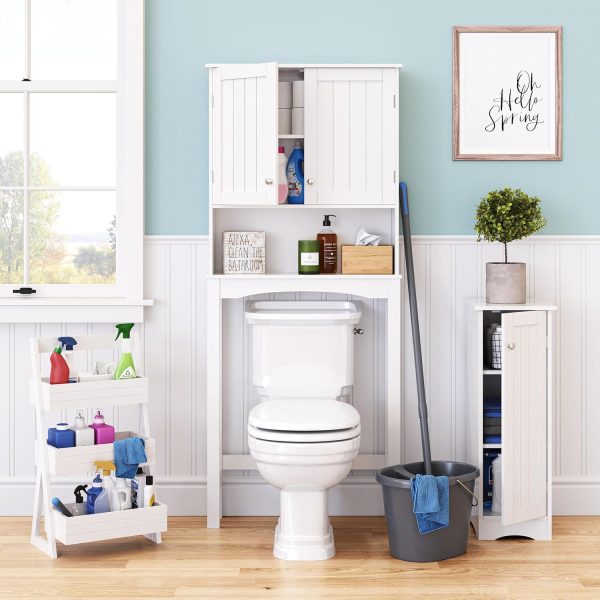 Slim Linen  - White -  Storage  for Bathroom Slim Storage with 2 Adjustable Shelves - Storage  for Small Spaces - Image 8