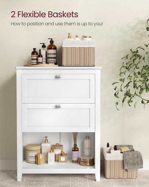 Bathroom , Storage  and Bathroom Organizers, 2 Drawers with 1 Set of Adjustable Divider, 2 Baskets, Sideboard, 11.8 x 23.6 x 31.5 Inches, Cloud White UBBC545W02 - Image 6