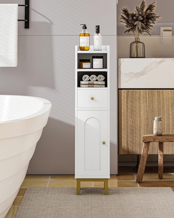 Bathroom Storage , Corner Floor  with Drawers and Doors,  Toilet Paper , Bathroom Organizer with Adjustable Shelf, for Small Spaces, White BC19803G - Image 8